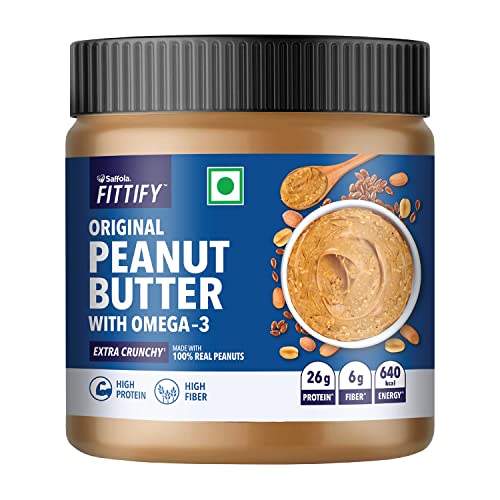 Saffola FITTIFY Original Peanut Butter With Omega-3 | Extra Crunchy ...