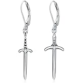 JBAERD Sword Earrings Sterling Silver Dagger Dangle Earrings for Women Asymmetrical Sword Drop Jewelry Gifts for Women