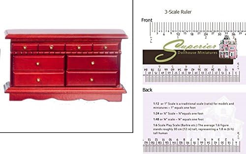 Dollhouse Miniature Dresser, Mahogany