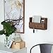 MyGift Wall Mounted Rustic Brown Solid Wood Key and Mail Holder Organizer Rack with 4 Hooks, Entryway Display Shelf
