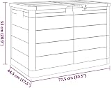 vidaXL Outdoor Cushion Box Grey Polypropylene 160 L 77.5x44.5x53 cm view 3