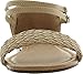Jade Footwear Women's Braided Ankle Strap Buckle Basic Comfort Flat Sandal