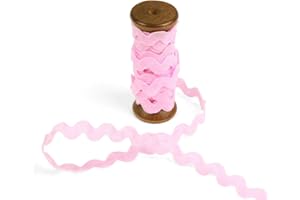 BIAS BESPOKE 3 Yards of Polly 8mm Rigid RIC-Rac Trim on a Wooden Spool, Cotton Candy Pink