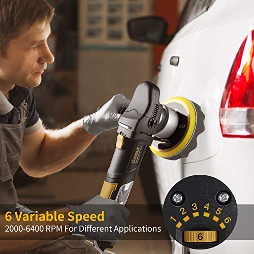 Ginour Polisher, 900W 6inch Variable Speed DualAction Random Orbit