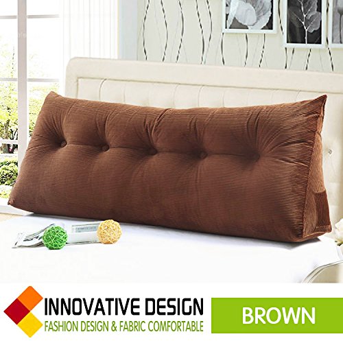 image for WOWMAX Triangular Reading Pillow Large Bolster Headboard Backrest Posi
