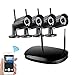 Network Video Security System, UOKOO HD 720P Video Security System with 4 Weatherproof Outdoor/Indoor Bullet IP Cameras, 98ft Night Vision and 1 PC of 4-Chanel Wireless NVR Kit (Black)