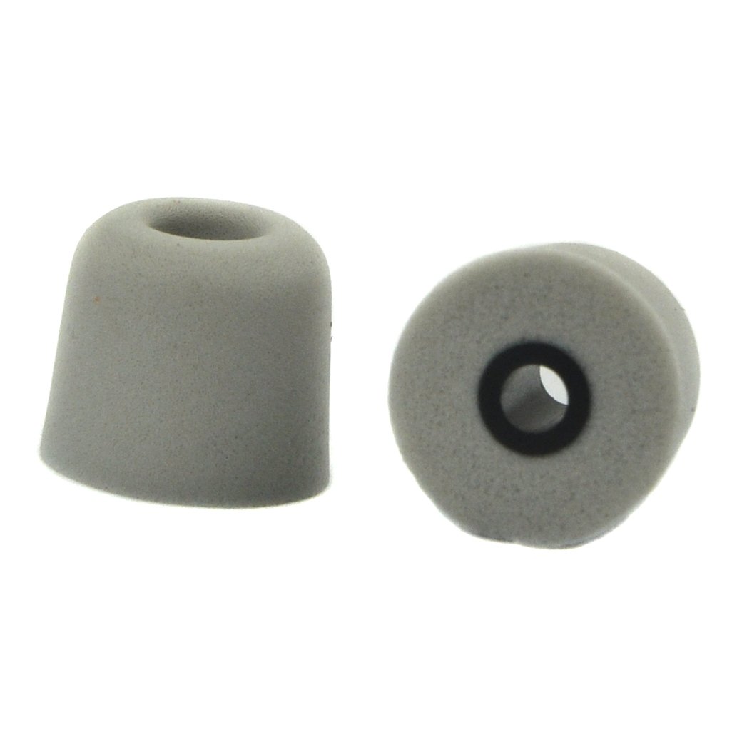 6 Packs (12 Pieces) 3mm Isolate Noise Memory Foam Earplugs Sleeves, In-Ear Moniter Earbud Tips T-100 (Medium, Grey)