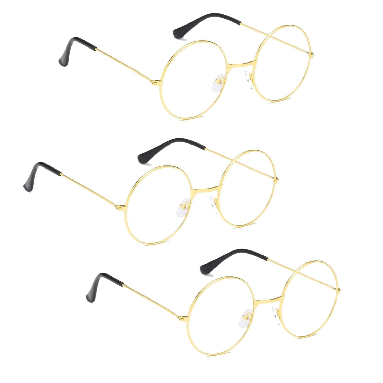 Miaija Christmas Santa Round Vintage Spectacles Nerd Glasses - Unisex Fake Glasses for Adults Costume Accessories (3)