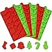 Aneco 6 Pieces Christmas Silicone Cake Chocolate Candy Molds Set Non Stick Candy Molds Cookies Baking Trays Pan with Christmas Elements Shapes for Party Decoration, 2 Colors