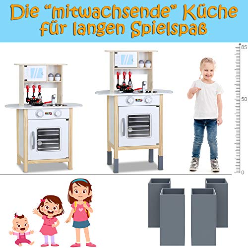 Spielwerk Spielzeugküche mit Licht 35 Teile Zubehör Backofen Sound Kinder Holzküche Lernspiel Spielküche Kinderküche – Bild 6