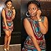 BEAUTYVAN New Women Summer Casual Sleeveless Traditional African Print Party Dress (XL, Hot Pink)