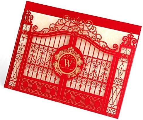 Laser Cut Invitations 3D Greeting Anniversary Custom Pocket With Envelope Vintage Door Design