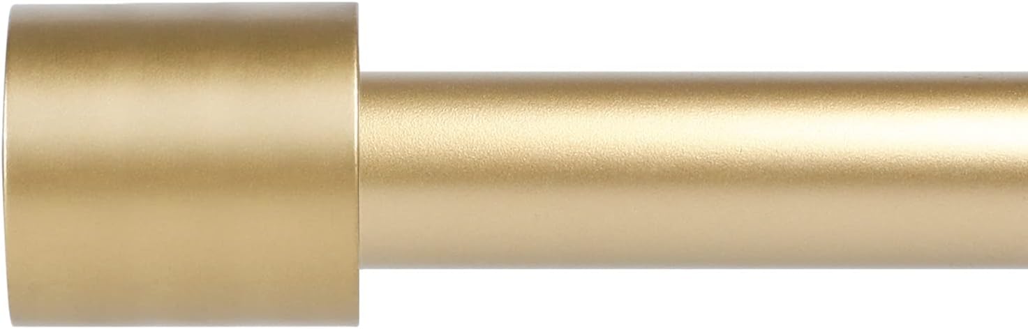 Window Treatment Hardware - Gold Curtain Rods for Windows 48 to 84 Inch(4-7ft),1 Inch Diameter Heavy Duty Curtain Rods,Modern Adjustable Curtain Rod,Cylindrical End Cap Drapery Rods,Window Curtains Rod 36-88