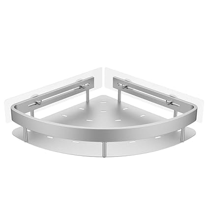 Oriware Adhesive Corner Shower Organiser Caddy Bathroom Shelf Wall