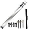 SUFTMUOL Telescoping Tarp Poles Set of Two, Adjustable Aluminum Rods for Tent Fly Camping Shelter Awning RV Car & Motorcycle Camping, Portable, Lightweight Replacement Tent Poles with Zipper Bag