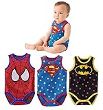 StylesILove Super Hero Print Baby Jumpsuit