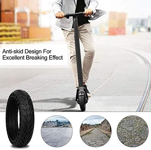 ehua® Pneu Plein Xiaomi Trottinette M365, M365 Pro, Roue Alveolée Dure Anti Crevaison Anti dérapant Increvable Solide 8,5 Pouces Avant/Arrière