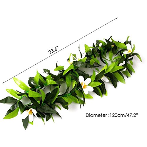 Hawaiian Luau Leis,Tropical Artificial Flowers Leaf Leis for Graduation