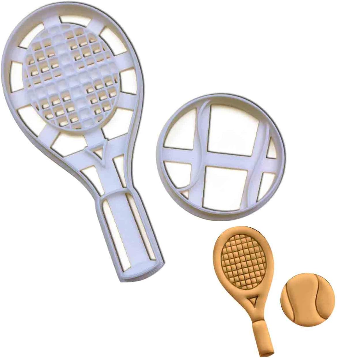 Tennis Racket and Ball cookie cutters, 2 pieces Bakerlogy