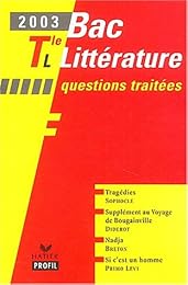 Bac littérature 2003, Tle L