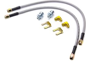 Wilwood Brake Hose Kit, Flexline, DOT Approved, 18 in, 3 AN Hose, 3 AN Straight Inlet, 3 AN Straight Outlet, Fittings Included, Braided Stainless, Front, Various Applications, Kit