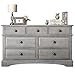 Evolur Double Drawers Dresser, Storm Grey