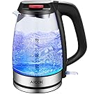 Aicok Electric Kettle BPA-Free Glass Tea Kettle, Cordless 1500W Fast Boiling with Auto Shut-Off and Boil-Dry Protection （BPA-Free/FDA Certified/UL Approved, 1.7L