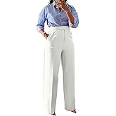 OLAMIOSO Casual Wide Leg Dress Pants Business Office Trousers with Pockets