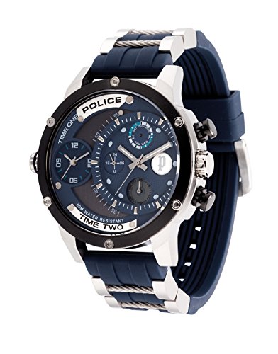 Police Men Watch ADDER PL.14536JSTB/03P Blue Rubber Strap 50 mm