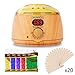 Wax Warmer GEARGO Hair Removal Waxing Kit, Wooden Electric Wax Heater Pot with LCD Display 5 Flavor Wax Beans and 20 Wax Applicator Stickers for Rapid Waxing Home Salon primary