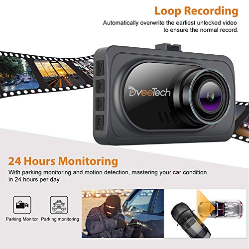 1080P On-Dash WDR Car Camera,VStarcam FHD 3" IPS LCD Screen Car DVR Vehicle Dash Cam,170 Wide Angle,G-Sensor,Parking Monitor, Loop Recording, Motion Detection,Starlight Night Vision - Thumbnail 4