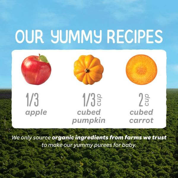 HAPPY BABY ORGANICS STAGE 2 BABY FOOD POUCHES, GLUTEN FREE, VEGAN & HEALTHY SNACK, CLEARLY CRAFTED FRUIT & VEGGIE PUREE, APPLE PUMPKIN & CARROTS, 4 OUNCES (PACK OF 1)