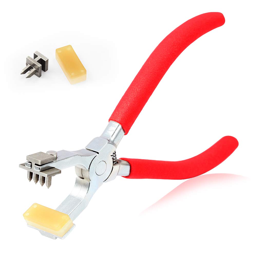 Leather Hole Punch Stitching Tool SPEEDWOX Leather Craft Rhombus Point 4 Teeth and 2 Teeth Pliers for Belts Straps Saddles Shoes Fabric Leather DIY Leathercraft Making Tools