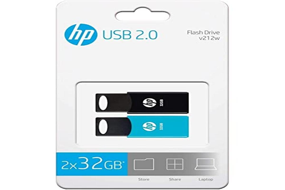PENDRIVE HP 32GB USB2.0 V212W Black – Pack 2 PENDRIVES