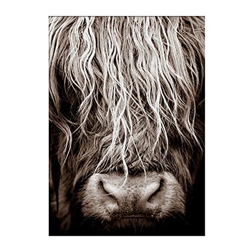 Shukqueen Cow Oil Painting by Number, DIY Painting Kit for Beginner, Canvas Painting for Wall Decor, 16X20 Inch, Frameless