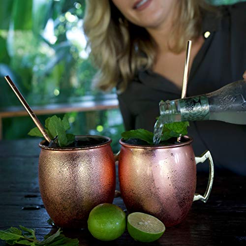 beyond Moscow Mule Becher Set Kupferbecher - Becher aus Kupfer mit Strohalmen & Geschenkbox I Moskau Mule Kupfertasse… – Bild 5
