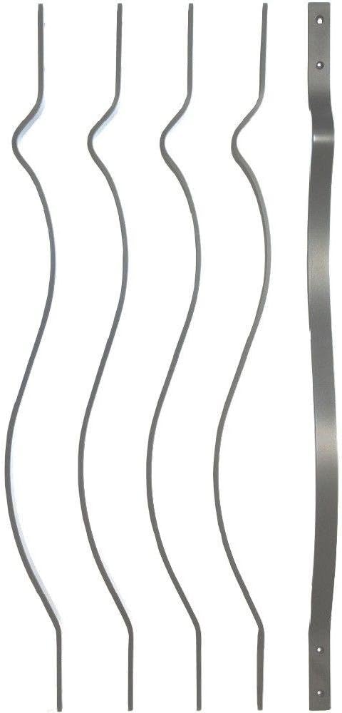 32.25-inch European Facemount Baluster 5/pack- Charcoal (GREY) Smooth