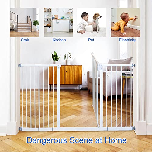 Kinfant Extra Wide Baby Gate 58 Inch White Doorway Stair Gate Tall kinfant-extra-wide-baby-gate-58-inch-white-doorway-stair-gate-tall