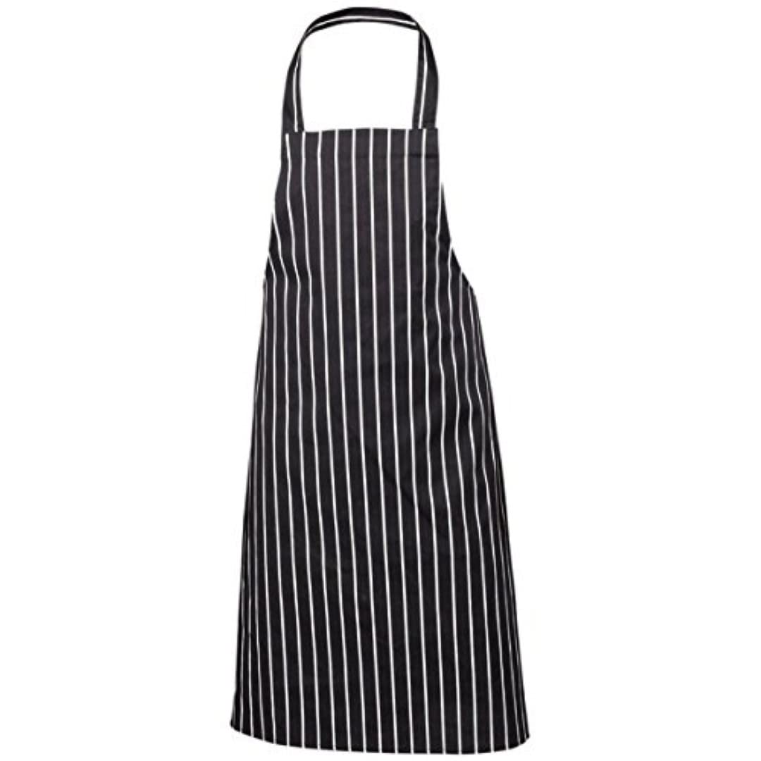 Genware NEV-NA08 Navy Butchers Stripe Bib Apron, 87 cm x 100 cm