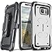 COVRWARE® Galaxy S7 Edge - [Aegis Series] Heavy Duty Dual Layer Hybrid Full-Body Armor Holster Belt-Clip Case [Kickstand] for Samsung Galaxy S7 Edge - White