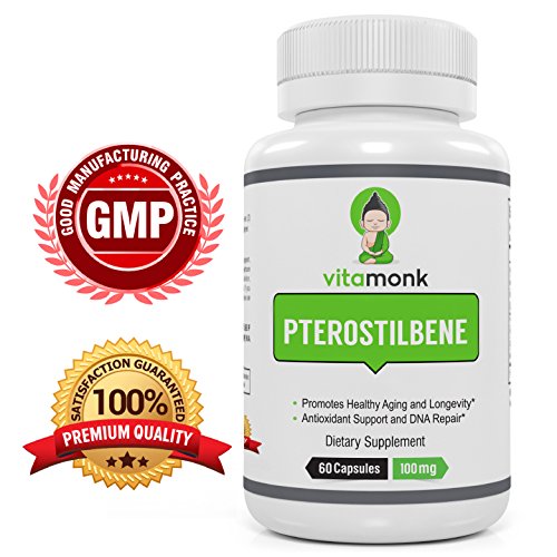 60 anti pills minutes aging Pterostilbene   AMPK Activator Capsules 100mg by Vitamonk