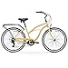 sixthreezero Around The Block Women’s Beach Cruiser Bicycle with Rear Rack, 7-Speed, 26-Inch, Creamthumb 1