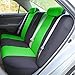 FH Group Car Seat Covers Full Set Cloth - Universal Fit Automotive Seat Covers, Low Back Front Seat Covers, Solid Back Seat Cover, Washable Car Seat Cover for SUV, Sedan and Van Green