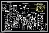 Steez Tech 1200 Turntable Blueprint Decorative Music Urban Art Poster Print 24x36