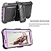 LG Escape 3 Case, LG Phoenix 2 Case, LG K8 Case, Venoro Hybrid Full Body Heavy Duty Armor Holster Defender Case Cover with Kickstand and Swivel Belt Clip (Purple)