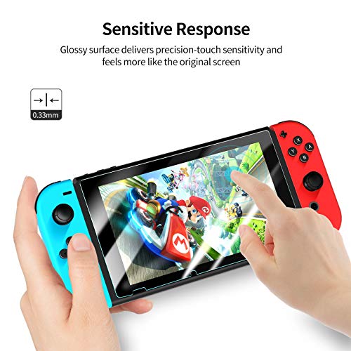 SmartDevil-[3 Pack] Screen Protector Tempered Glass for Nintendo Switch,Transparent HD Clear Anti-Scratch Screen Protector Compatible Nintendo Switch,[Enhanced Edition] 2.5D arc edge tempered film