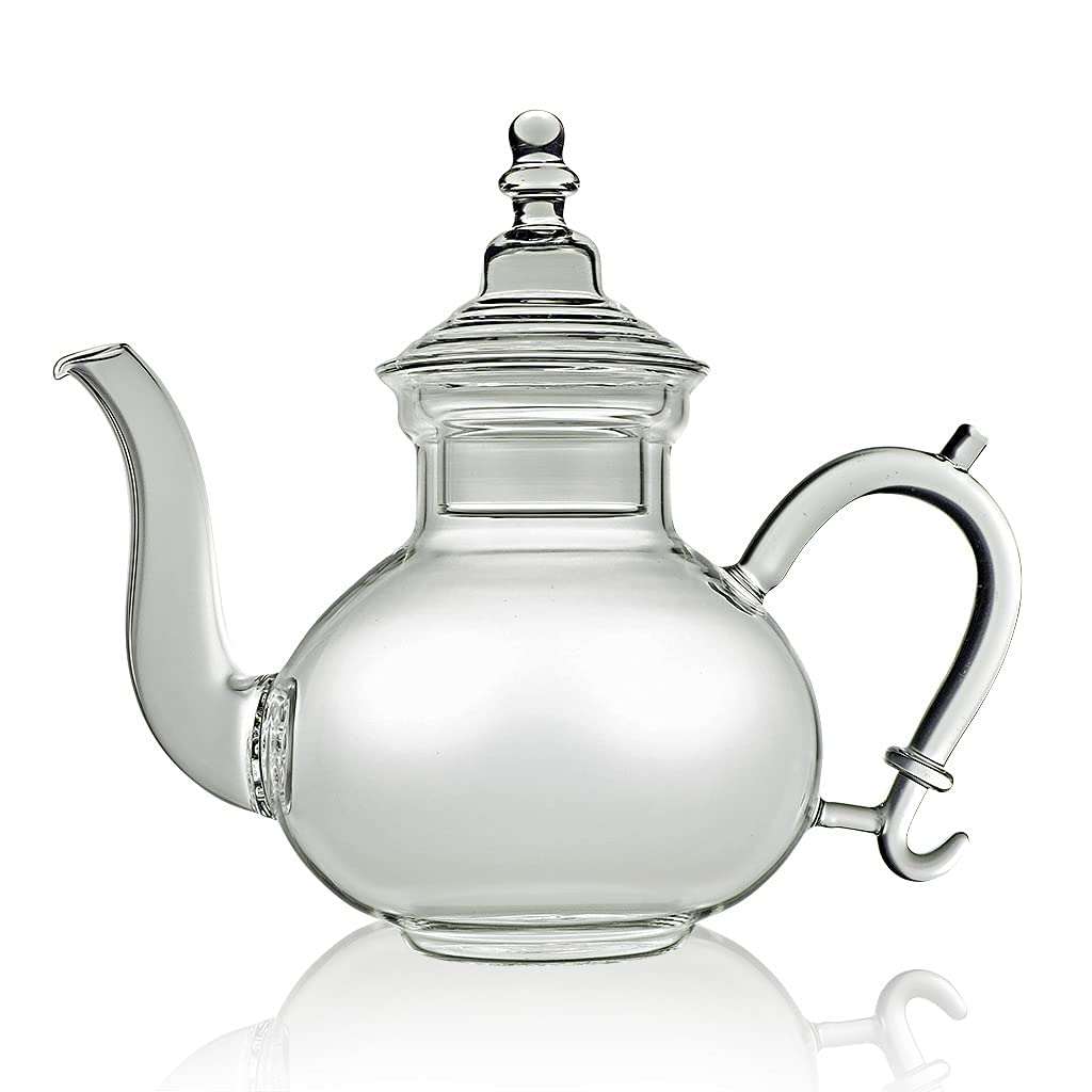 The Exotic Teapot - Persian Glass Teapot, 800ml, Ultra Clear, Heat Resistant Glass, Integrated Filter