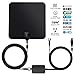 MRNKI HD Antenna, 40 Mile Range Indoor TV Antenna with Anti-Interference Detachable Amplifier Signal Booster - Black