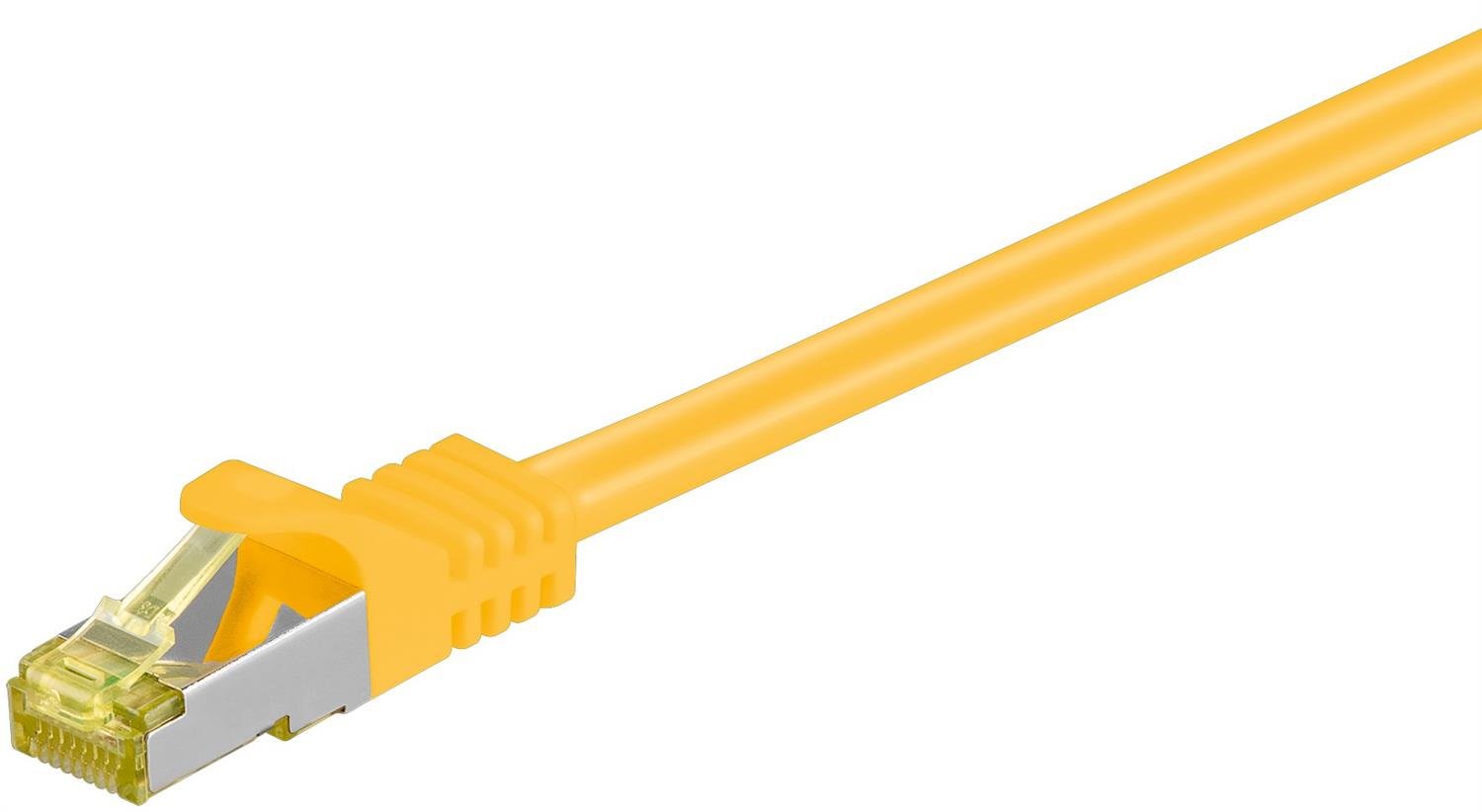 goobay 91674 RJ45 Patch Cable CAT 6A S/FTP (PiMF) with CAT 7 Raw Cable / 500 MHz Network Cable/Internet Cable RJ 45 Connector/LAN Cable/Yellow 30 m