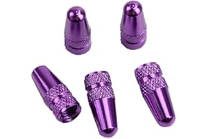 PURYUPEARL 5 Pcs Purple Bike for Bicycle Fixie Compatible for MTB Presta Wheel Rim Tyre Stem Air Valve Caps Dust Cover Tool,Perfect Bike Accessories,Tires and Tubes